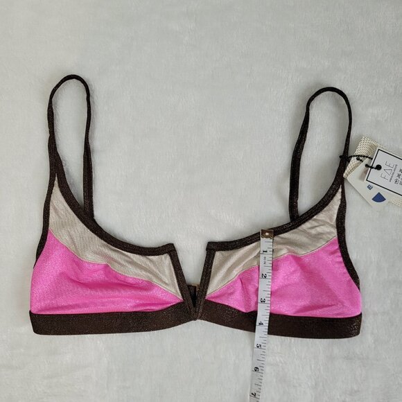 FAE | Gypsy Bralette Top & Goi G-String Bottom Sparkle Colorblock Bikini - Picture 3 of 15